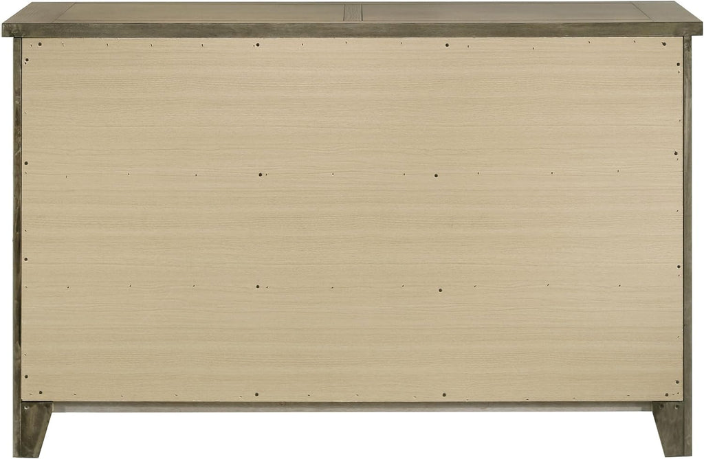 Coaster Home Furnishings - Hazlewood - Wood - 6-Drawer Dresser with Rustic Style, Antique Nickel Pulls and Oak Grain Texture - Bedroom - Vineyard Oak - 207533