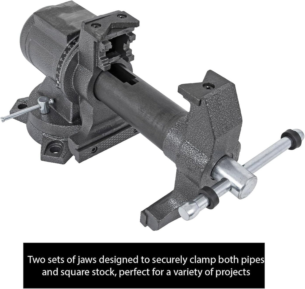 JEGS 805445 Multipurpose Bench Vise 5 in. Jaws 360 degree Dual Lockable Swivel Base