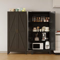 COFaR 61'' Tall Metal Storage Cabinet, Farmhouse Kitchen Pantry Cabinet with Doors and 3 Adjustable Shelves, Black Metal Cabinets for Garage, Kitchen, Bathroom, Laundry, 4-Tier