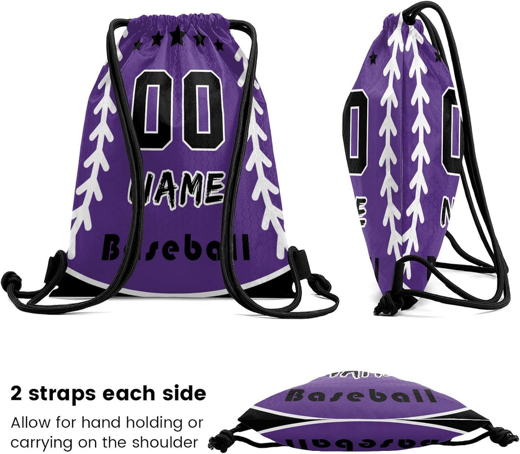 Custom Drawstring Backpack Personalized Football Bulk Beach Draw String Bags with Name Number for Small Business Swim Sport Camping Vacation Travel Gym Men Women-20 PCS