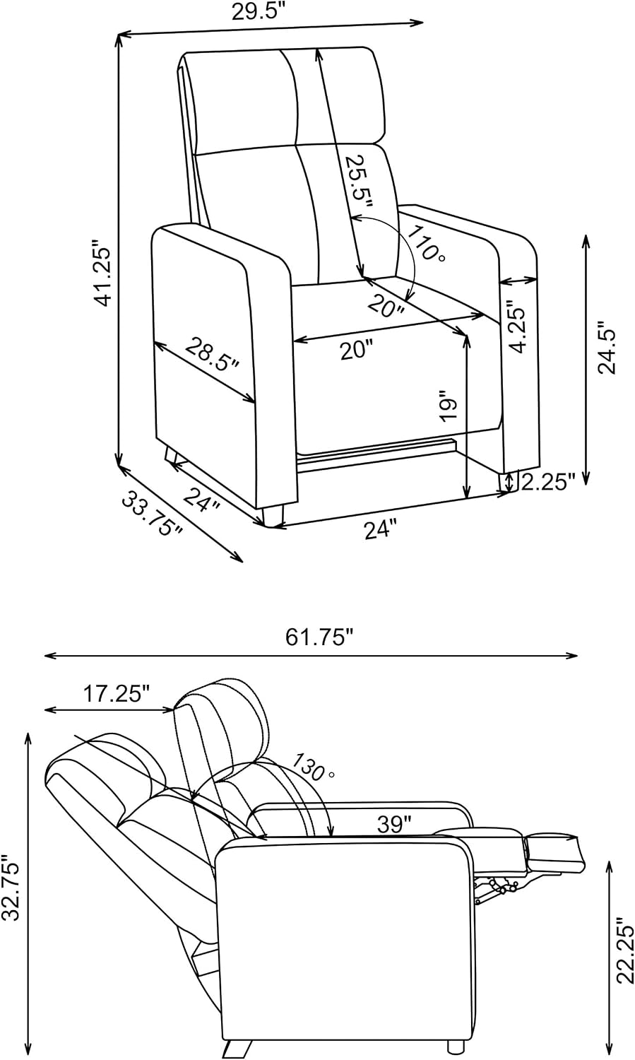 Coaster Home Furnishings - Toohey - Faux Leather - 7-piece Theater Seating with Consoles and Recliners with Tufted Backrests and Slim Track Armrests - Living Room, Home Theater - Black - 600181-S4A