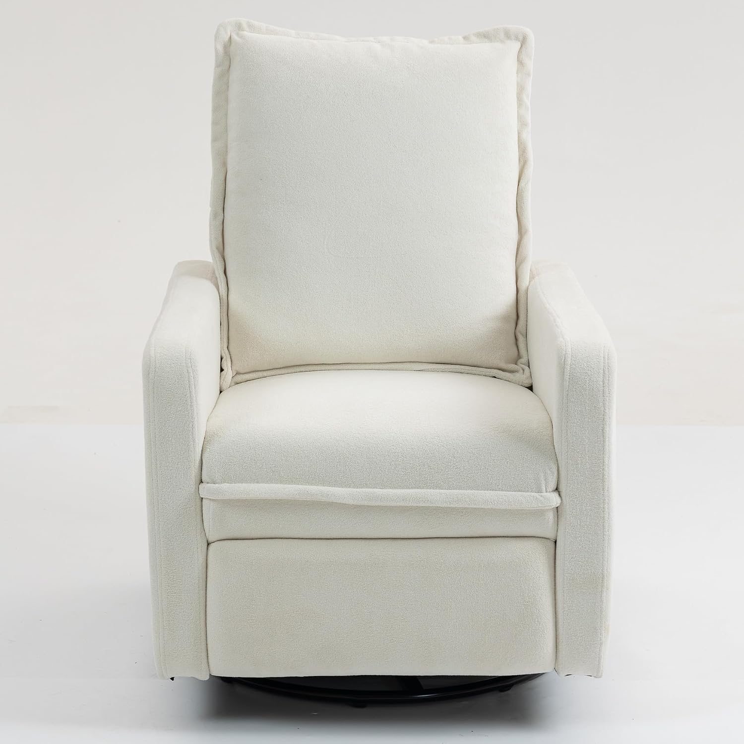 ERYE Modern Manual Reclining Chair Lovely Swivel Glider Rocker Chair for Living Room Bedroom Studio, Manual Recliner Armchair 360° Swivel Boucle Upholstered Nursery Armchair