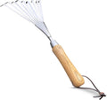 Garden Guru Eco Hand Rake Soil Tiller- 100% Recycled Stainless Steel - Rust Resistant - FSC Certified Wood Ergonomic Handle - Great for Gardening, Loosening Soil & Spreading Mulch - 1 Case (40 Pcs)