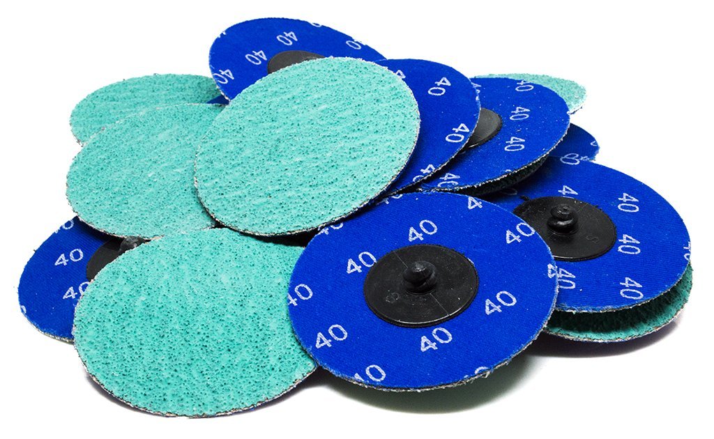 Benchmark Abrasives 3 Inch Sanding Discs Quick Change Green Zirconia, Male R Type Backing - Drill & Die Grinder Sanding Disc for Deburring Polishing Rust Remover for Metal (500 Pack) - 80 Grit