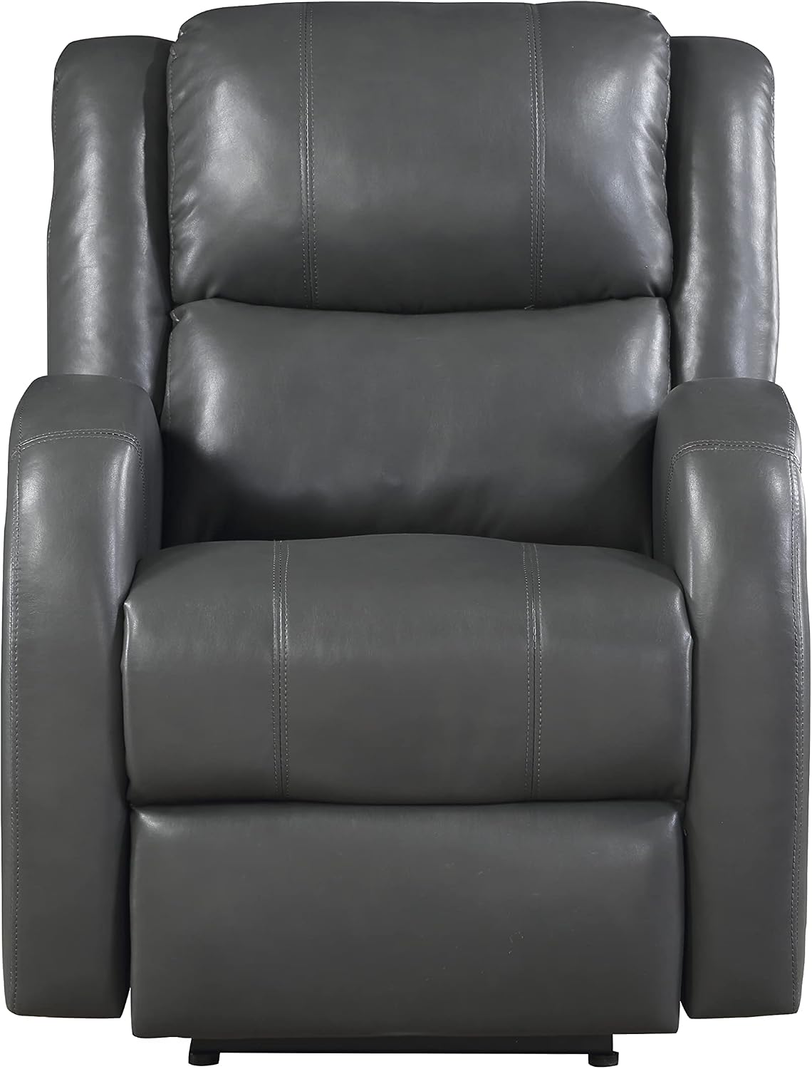 Lexicon Power Reclining Chair, Faux Leather Recliner with One-Touch Power Control, Home Theater Seating, Wall Hugger Recliner Chair, Comfortable Seating for Living Room or Bedroom, Gray