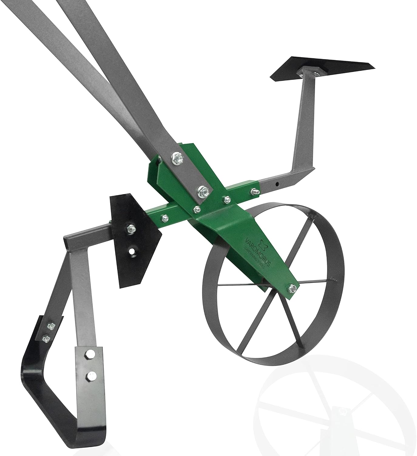 Varomorus High Wheel Cultivator, Self Cleaning Steel Single Wheel Hoe, Modular Plow Garden Tool for Gardening