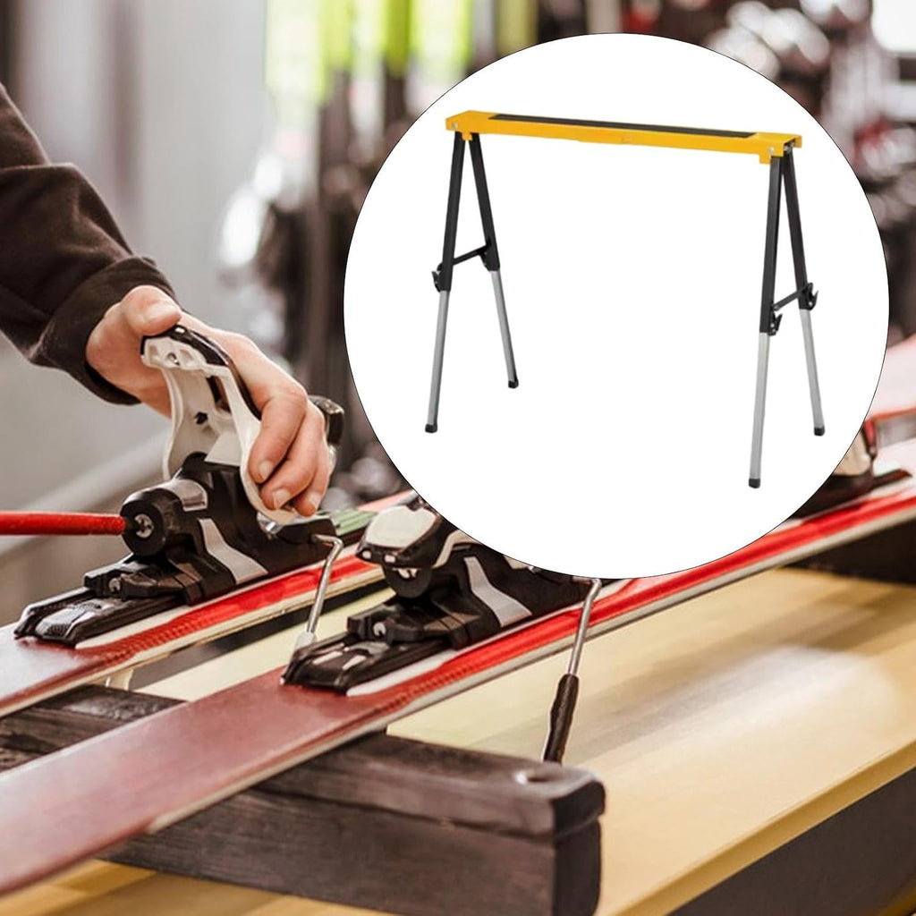 Snowboard Stand Ski Tuning Table Folding Anti Slip, Portable Ski Repair Table with Adjustable Height, Easy to Set Up for Ski & Snowboard Maintenance Equipment