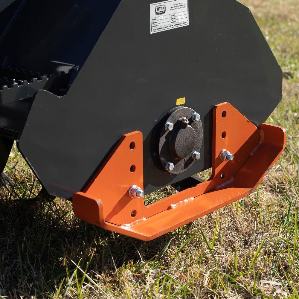 Titan Attachments Heavy-Duty Rotary Tiller Attachment, Universal Skid Steer Quick Tach, Bi-Directional Tiller for Landscaping (Tiller Width: 6')