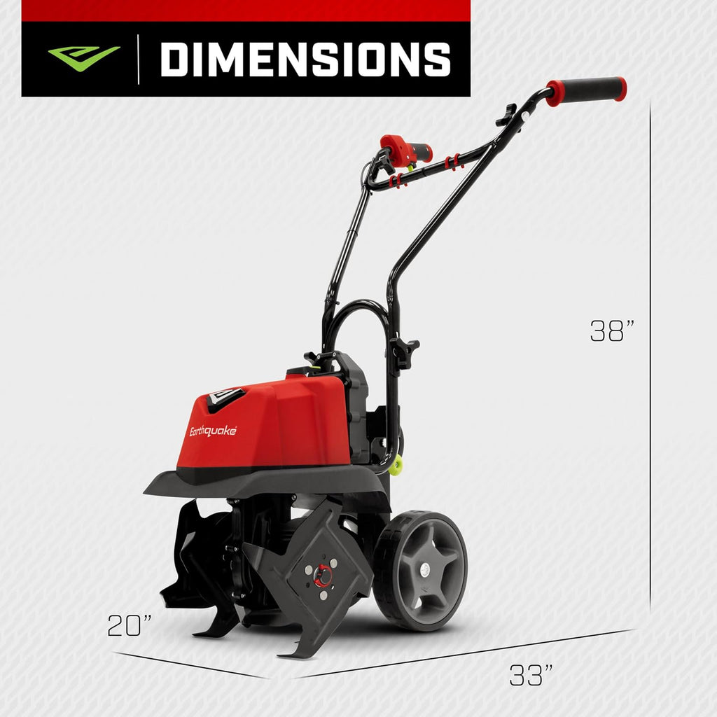 Earthquake 60V Cultivator with 4Ah Battery and Charger Included, Variable Speed Trigger, Adjustable Transport Wheels, Overhand Handlebars, U.S. Based Customer Support, 46091