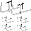 MAXPOWER 12 inch F Clamps, 4-3/4' Throat, 1200 LBS Clamping Pressure, Full Steel Bar Clamps for Welding, Pack of 10