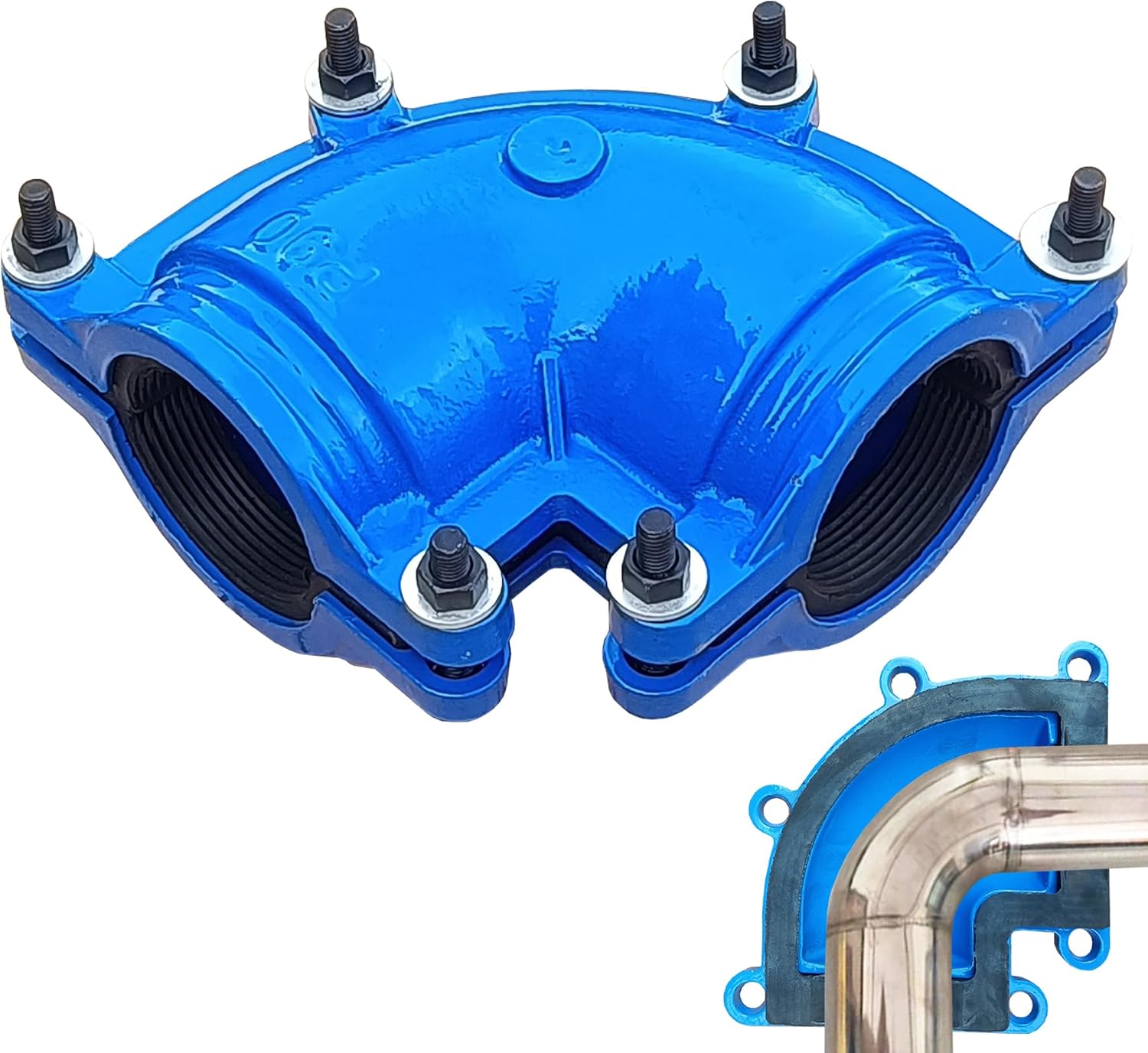 Pipe Repair Clamp For 3 Inch Welded Steel Pipe Elbow(Outer Diameter of the Pipe and Elbow are about 3.5 inch),90 Degree Elbow Leak Sealer,Long Radius,Only Suitable for Welded Steel Pipes