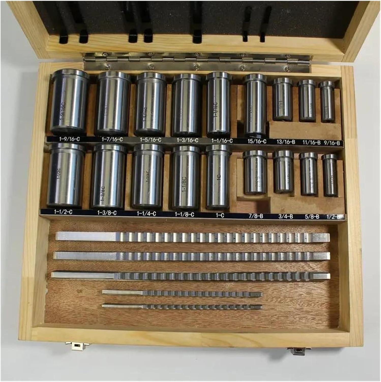 Keyway Cutting Tool 30pcs Keyway Broach Set 5pcs Broaches 1/2''-1-1/2'' 18pcs Bushings And 7pcs Shims HSS Tool For CNC Machine for CNC Cutting Machine Too