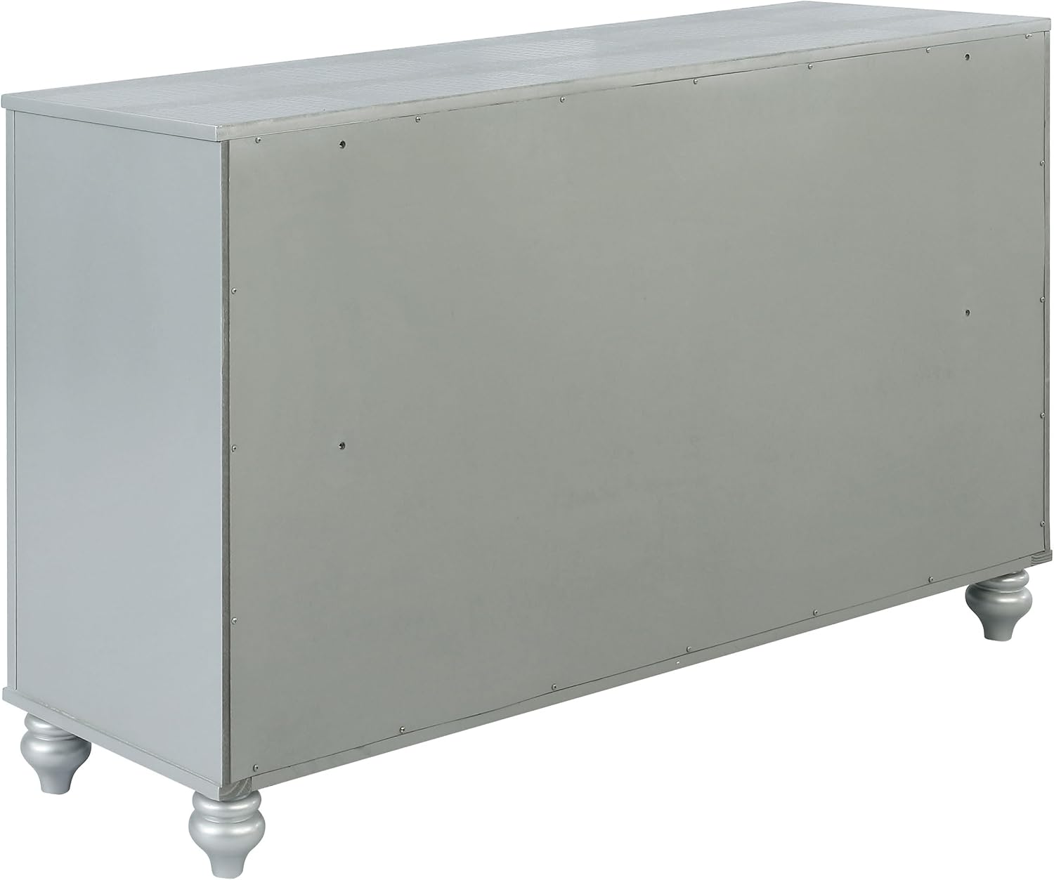 Coaster Home Furnishings - Gunnison - 6-Drawer Dresser with Modern Classic Style, Crystal-Like Pulls, Felt-Lined Top, Fretwork Panel Overlays - Bedroom - Silver Metallic - 223213