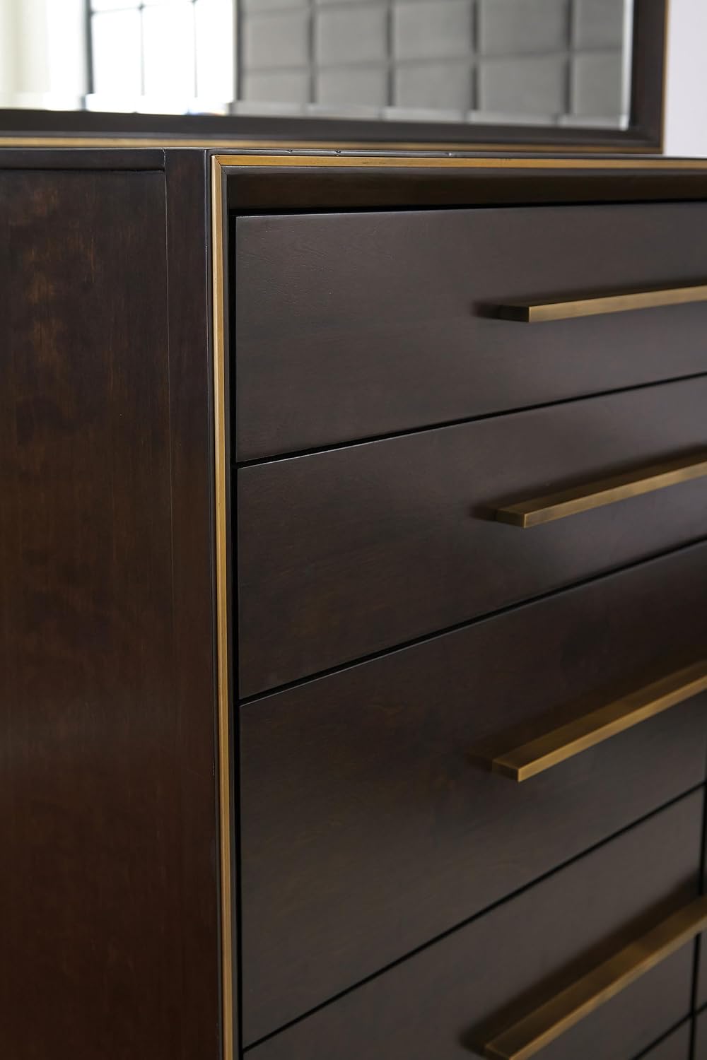 Coaster Home Furnishings - Durango - Wood - 8-Drawer Dresser with Metallic Pulls, Metal Extension Glide, and Felt-Lined Top, Contemporary Style - Smoked Peppercorn - 223263