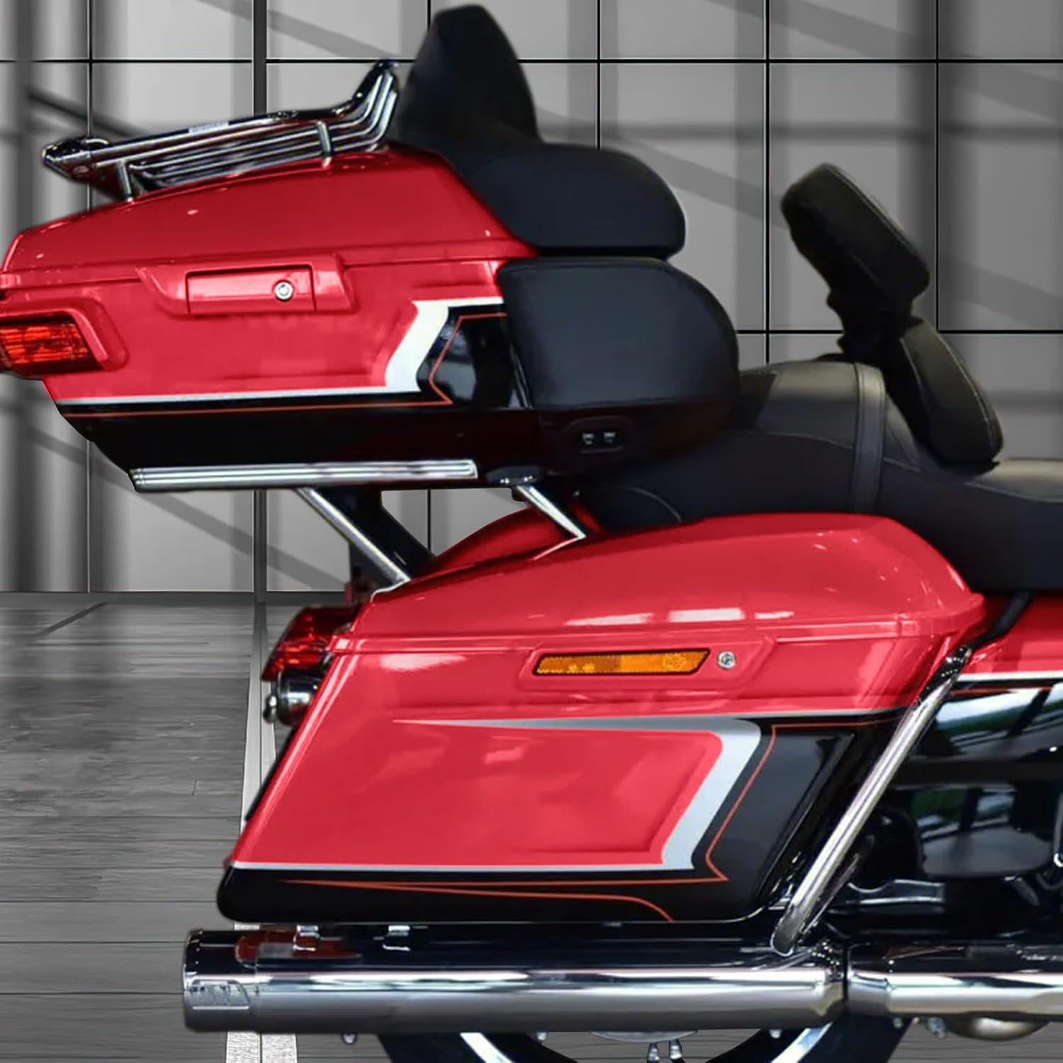Tour Pack Latches Hinges Fit for Harley Touring Razor Chopped King Pak Road King Road Glide Street Glide Electra Glide 2014-2025 Scarlet Red
