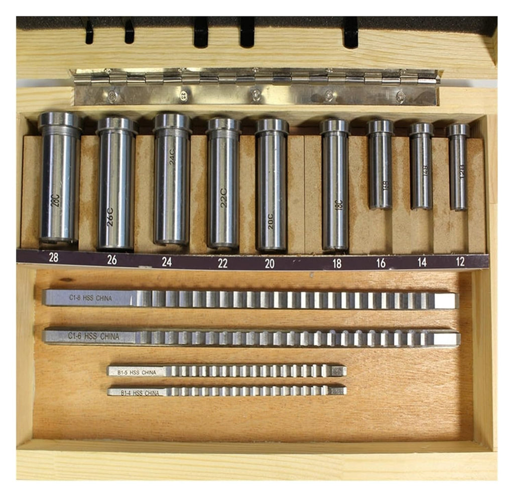 18Pcs HSS Keyway Broach Sets B-4mm, B-5mm, C-6mm, C-8mm Metric Size Broaching Cutting Tools for CNC Lathe Heat Resistance