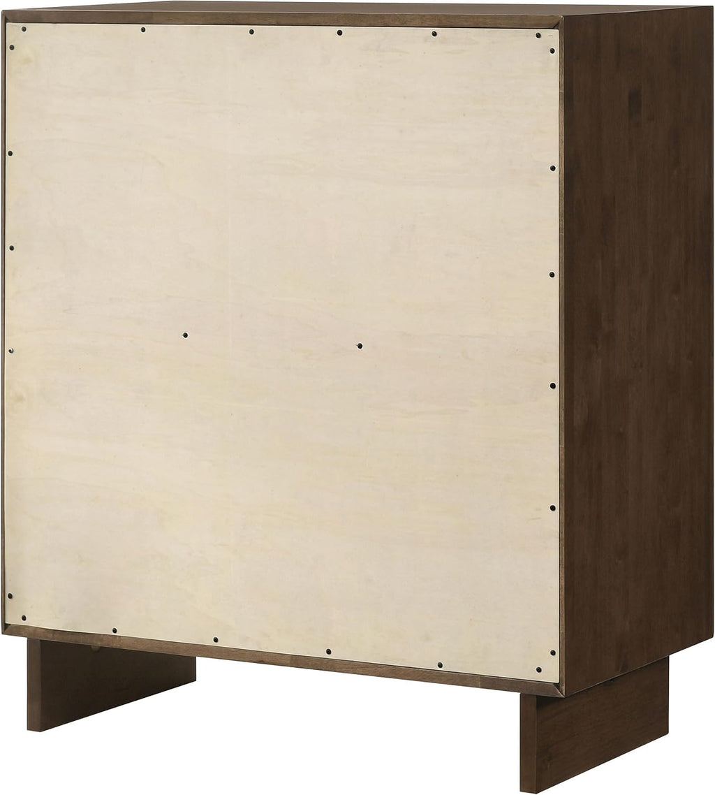Coaster Home Furnishings - Glenwood - Wood - 4-Drawer Chest of Drawers with Mitered Trim, Felt-Lined Top and Fingertip Pulls - Transitional - Bedroom - Warm Brown - 225015