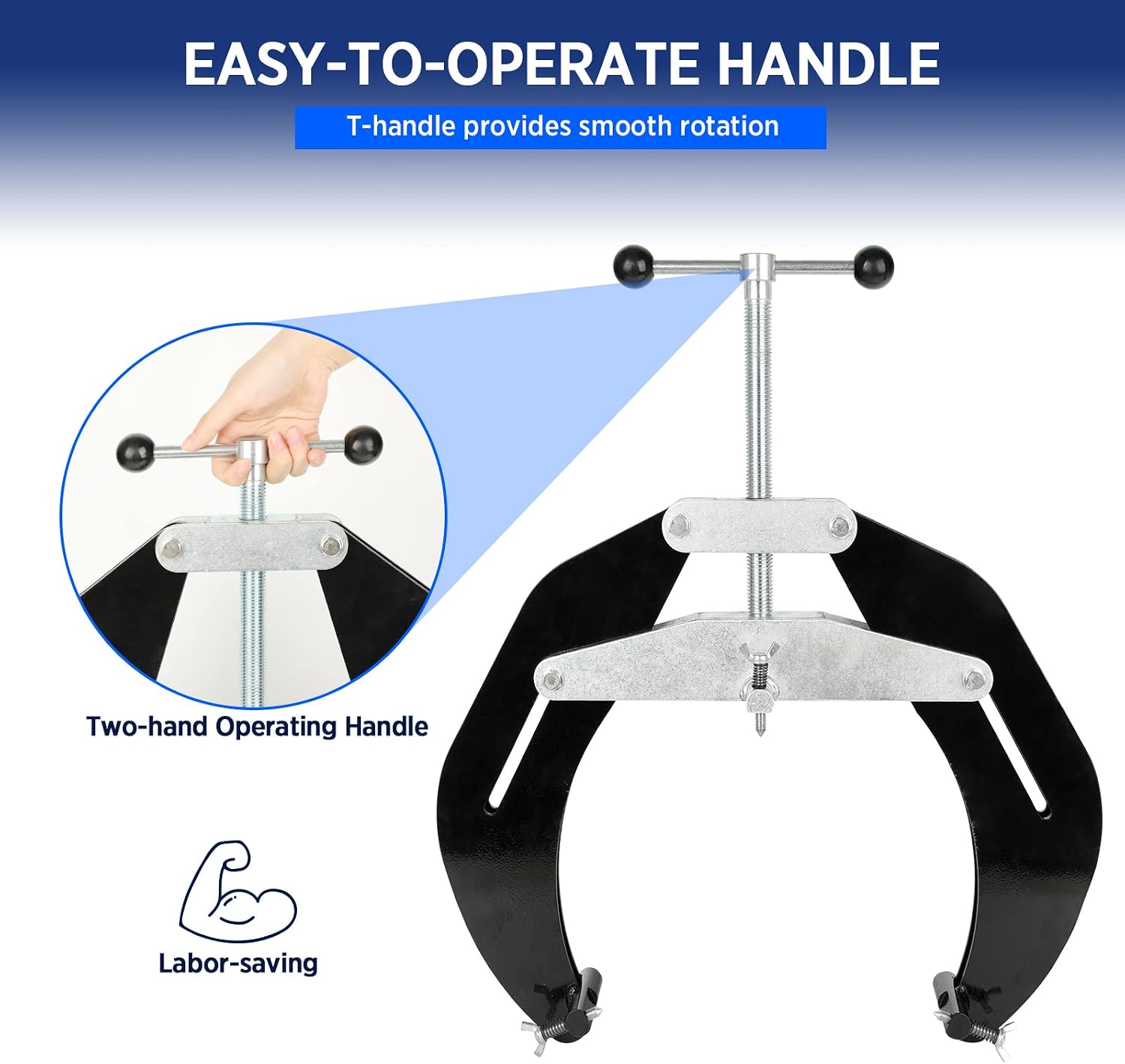 Pipe Clamp, 5 to 12 in, Steel Pipe Alignment Tool with Lightweight Design, High Strength Ultra Clamp with Quick Acting Screws