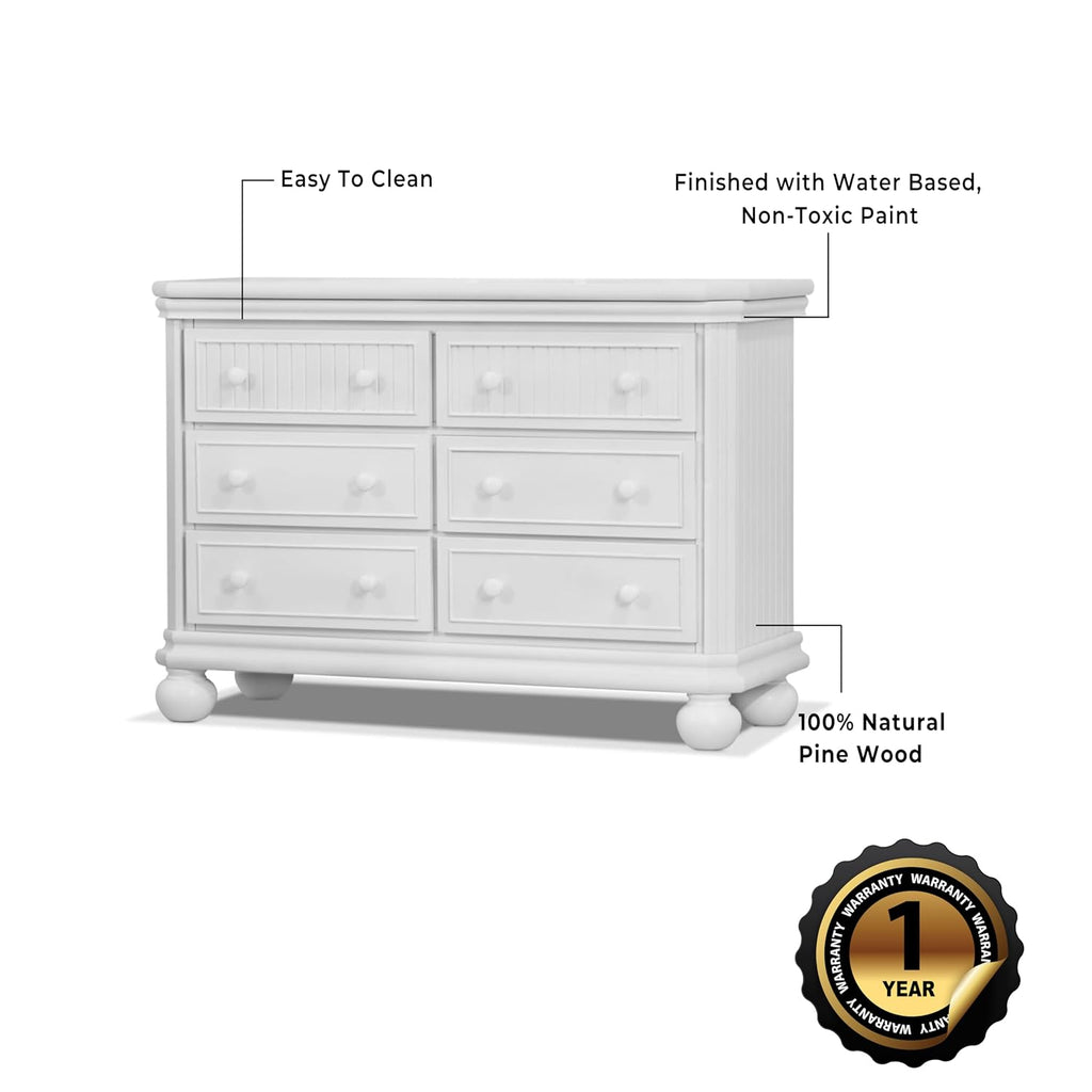 Sorelle Finley RTA 6 Drawer Double Dresser