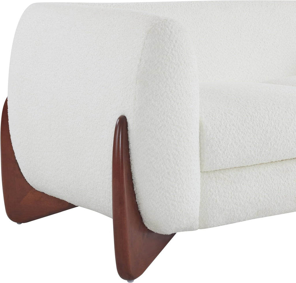 Christopher Knight Home 82 Inches Sofa Couch, Cozy 3-Seater, Boucle Fabric, Wood Frame, Beige