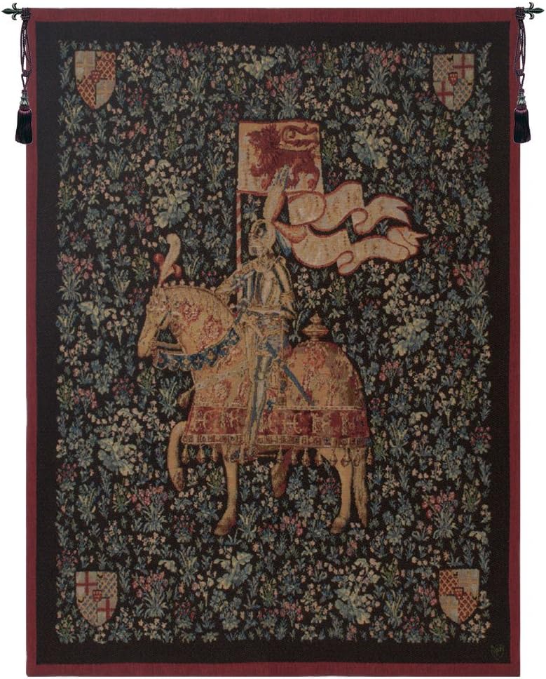 Charlotte Home Furnishings Inc. Le Chevalier French Tapestry Wall Hanging, 38 X 28 Inch, Viscose Cotton And Polyester Blend Wall Art, Woven In France, Perfect gor Home Decor And Wall Decor