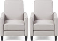 Christopher Knight Home Emmie Fabric Recliner (Set of 2), Light Gray, Dark Brown