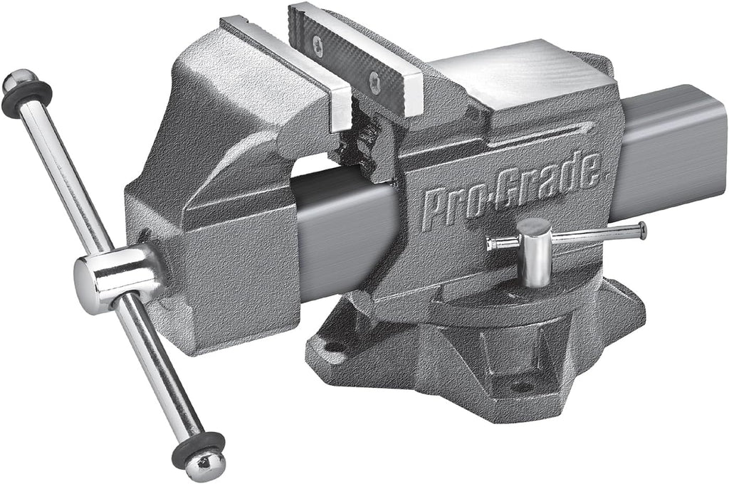 Pro-Grade Mechanic's Bench Vise 5-Inch Heavy Duty Vise with Swivel Base, 59114