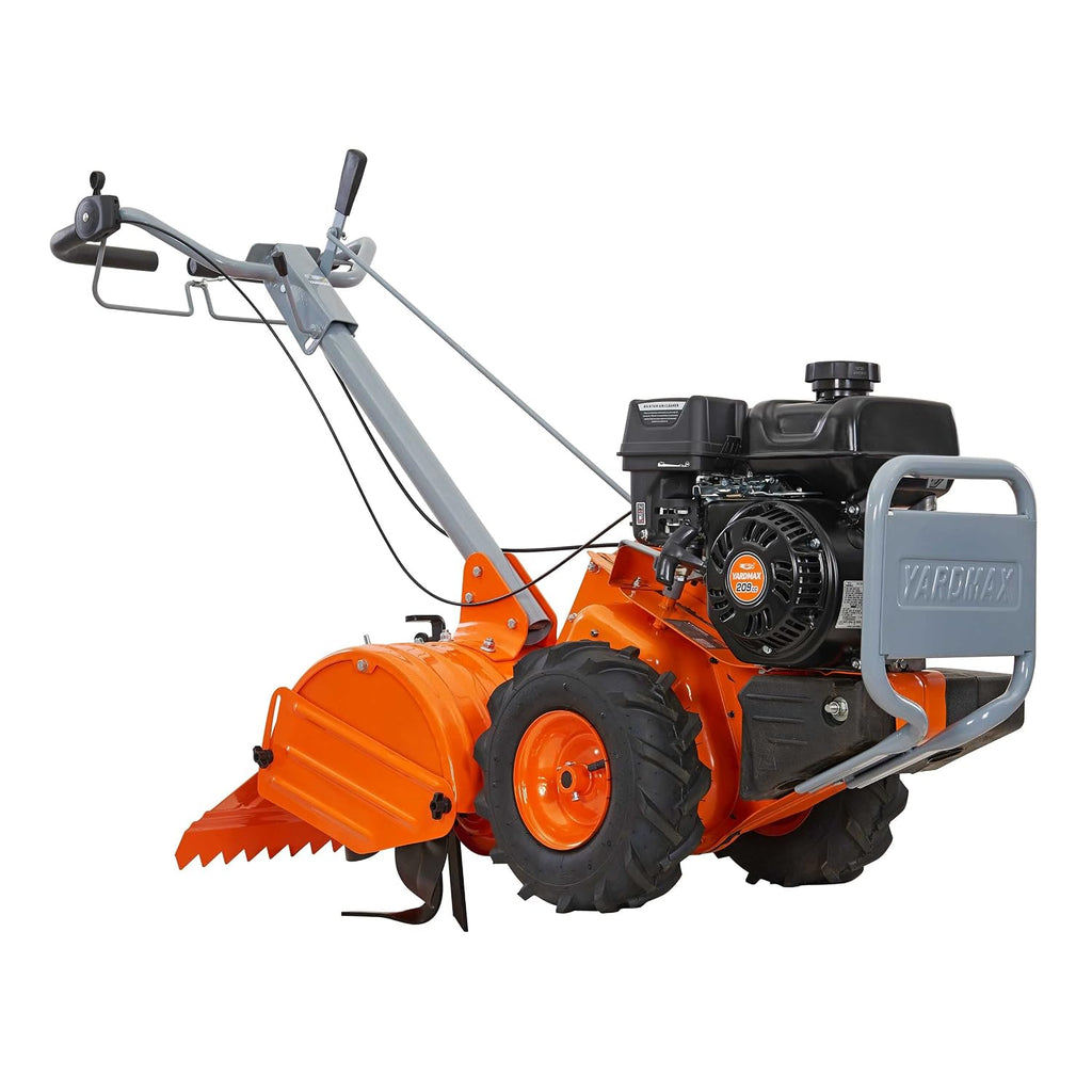 YARDMAX 18 in. 212 cc Gas OHV Engine Rear Tine Tiller with Dual Rotating Tilling