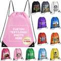 Custom Drawstring Backpack with Logo, 100 Pack Personalized Draw String Back Bag Drawstring Bags Bulk for Sports, Gym, Travel, Swimming, Beach