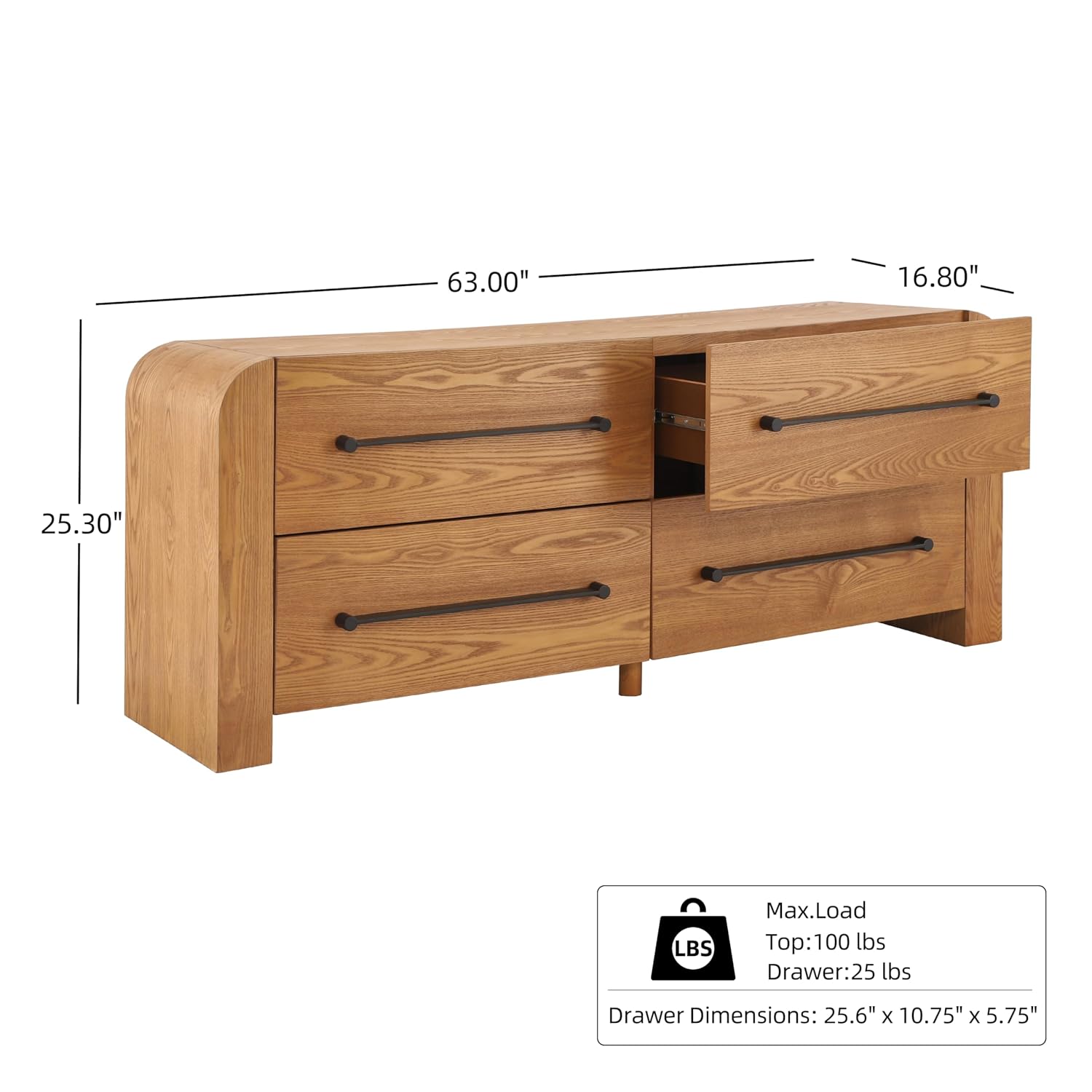 Christopher Knight Home Rulor Modern Sideboard Buffet Cabinet, Wooden Storage Cabinet Organizer, Living Room TV Stand Entertainment Center, Narrow Console Table, Natural