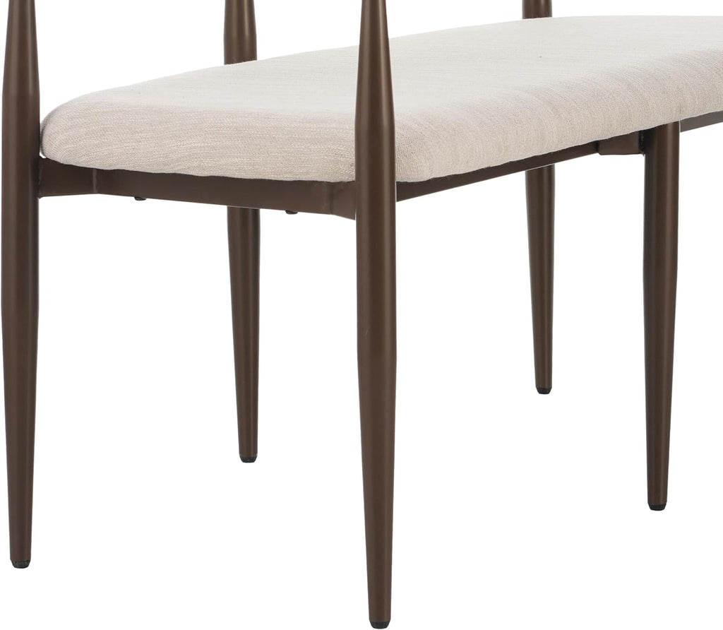 Christopher Knight Home Names Modern Metal Loveseat, Living Room Fabric Upholstered Settee, Curved Open Backrest 2-Seater Sofa, Cozy Couch for Bedroom, Apartment, Home Office, Black+Coffee+Beige