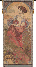 Charlotte Home Furnishings Inc - Mucha Summer Belgian Premium Tapestry Wall Hanging | 39x18 in Viscose Polyester Blend Boho Vintage Woven Wall Tapestry for Home & Wall Art by Alphonse Mucha