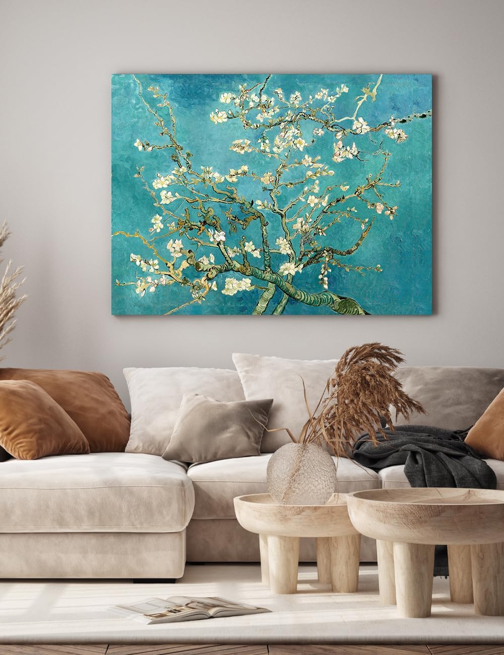 DECORARTS - Vincent Van Gogh Almond Blossom Tree Large Canvas Art Giclee Print Gallery Wrapped Wall Art For Living Room Decor 40x30, Made In USA