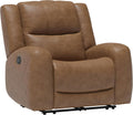 Furniture of America Merlin Modern Top Grain Leather Recliner Chair with Contour Armrest, Reclining Sofa, Wooden Comfortable Couch for Living Room, Bedroom, Office, Home Theater, Brown