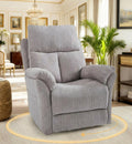 Oversized Rocker Recliner Chair, Manual Swivel Rocking Recliners with Adjustable Backrest Footrest for Adults, 360° Swivel Lazy Boy Recliner Chairs for Living Room, Reading, Bedroom, Beige