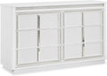 Signature Design by Ashley Chalanna Contemporary Dresser with 6 Drawers, Built-in LED Lighting, Rhinestone Details, Wood, White, 64' W x 20' D x 38.75' H