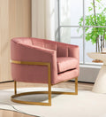 Container Furniture Direct Velvet Modern Accent Armchair - Luxury Gold Frame | Versatile Seating for Living Room, Bedroom, Office, Rose