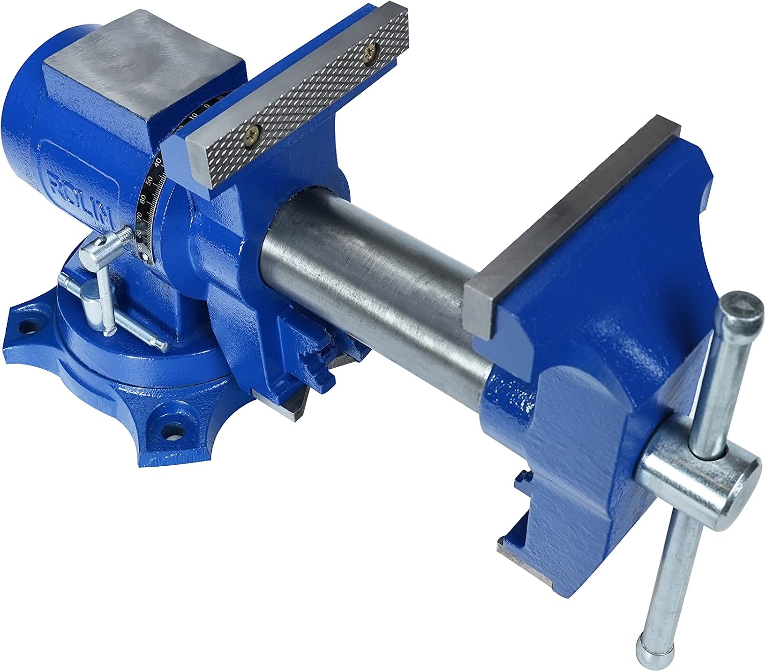 Rolin Vise 5 Inch Multi-Function Vises With Anvil Blue Bench Vise Heavy Duty Tools 360 Degree Swivel Base