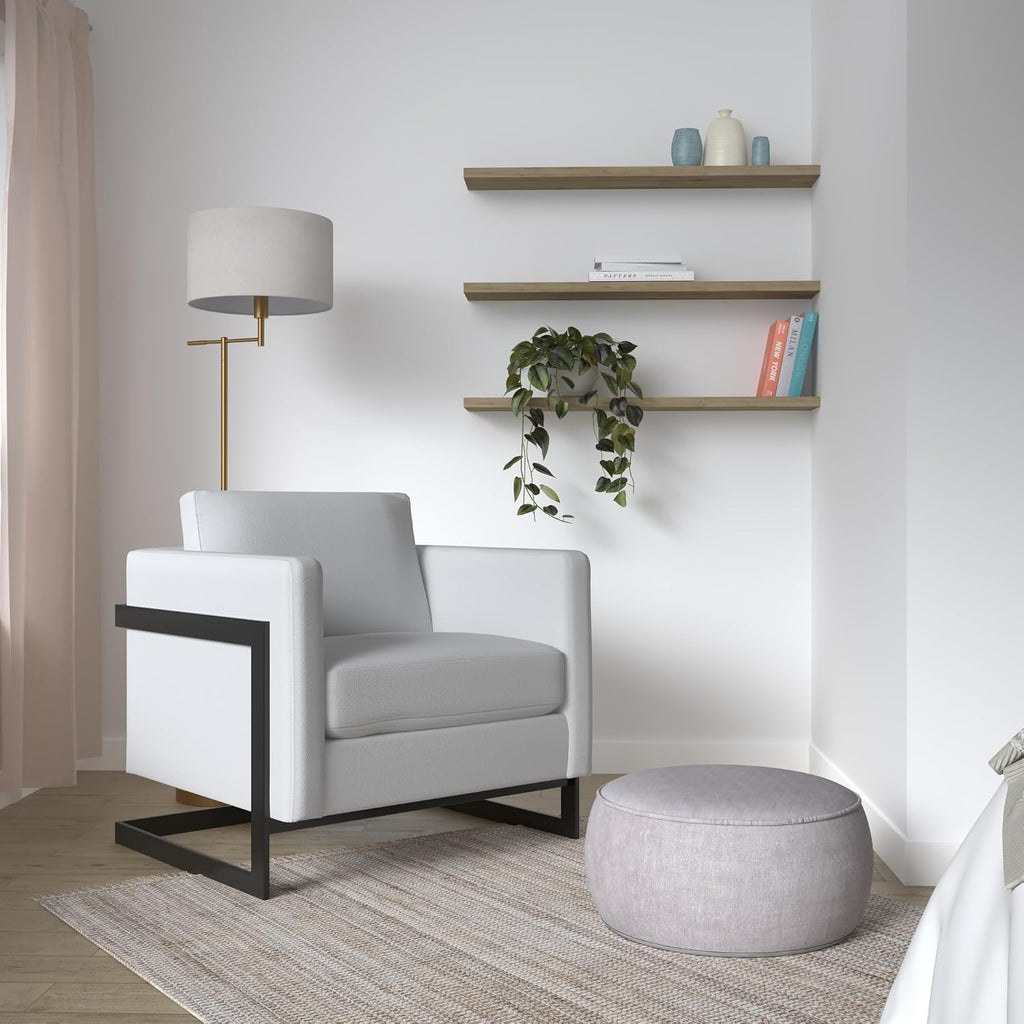Posse Upholstered Fabric Accent Chair in Black White