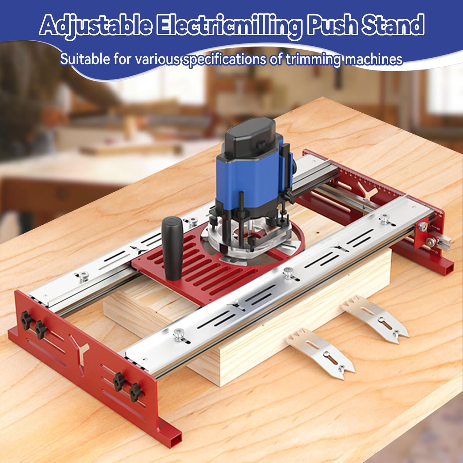 Router Bench Top Board Mill Set, 24 Inch Capacity Bench Top Board Mill with Trimming Machine Base Plate, Woodworking Limit Clamp Set for Flattening & Surfacing Cutting Boards