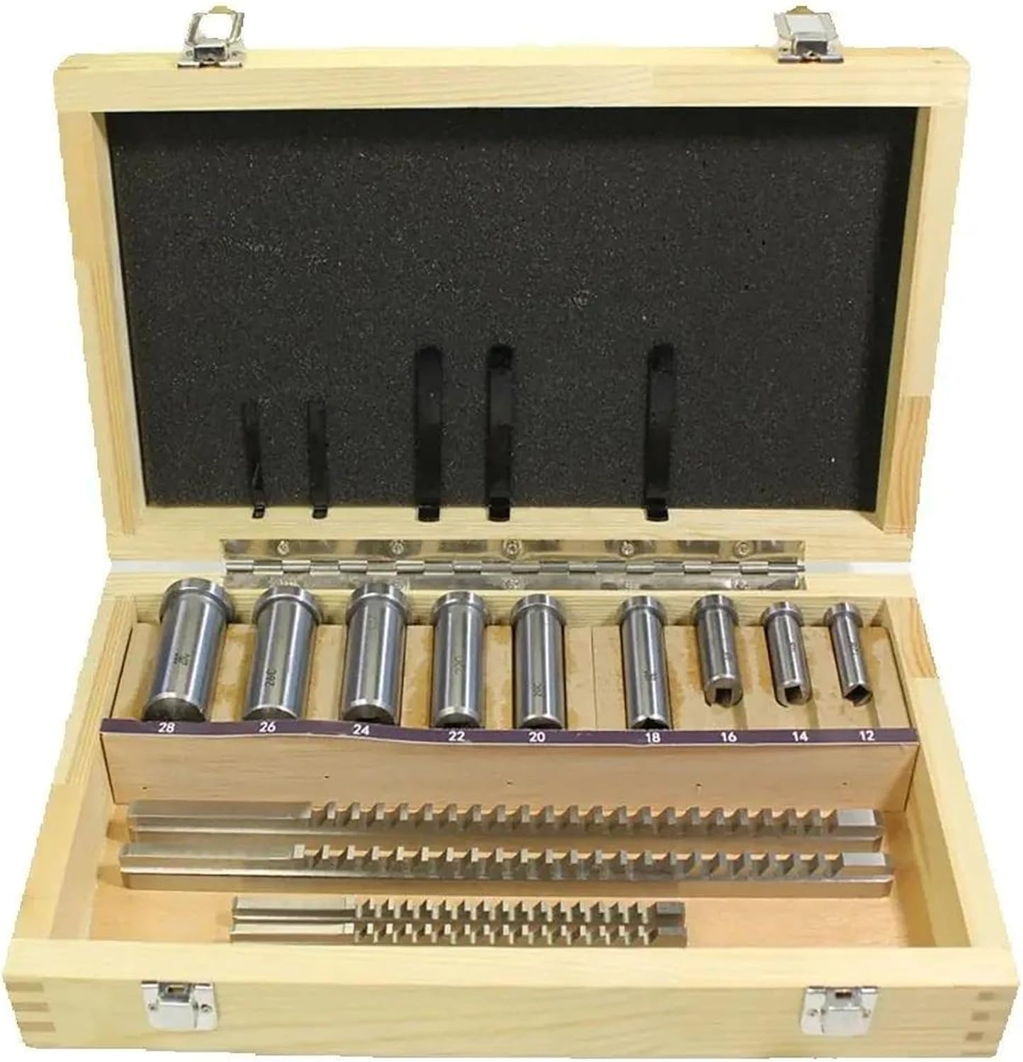 Keyway Broach 18pcs HSS 4mm 5mm 6mm 8mm Broaches 12-28 Cutting Broaching Bushings Tool Kit Industrial Tools