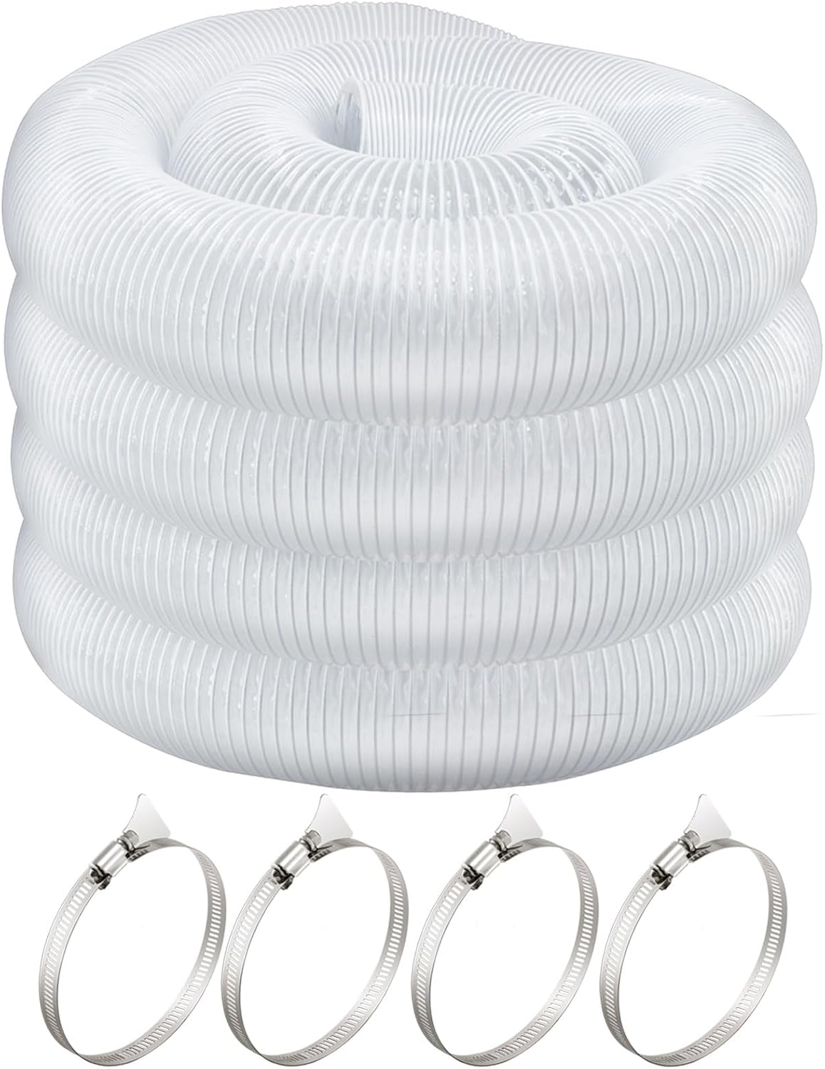 JUYO VONSAN 6 inch Dust Collection Hose 33ft 6' Heavy Duty Clear PVC Debris Flex Dust Collector Hose (6'' X 33ft)