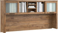Bush Home 72-Inch Desk Hutch, Office Storage Organizer with Shelves, Cubbies and Frosted Glass Doors for Computer Desk, Home Office Furniture, Somerset Collection, Fresh Walnut