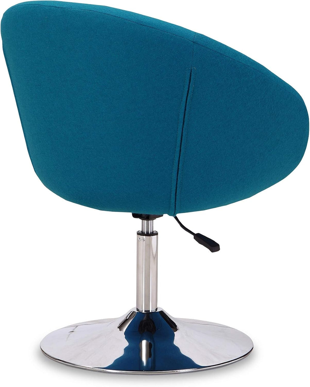 Manhattan Comfort Hopper Adjustable Swivel Accent Chair with 360° Turn, Upholstered Seat, Polished Chrome Base, Modern Bowl Design for Home Office and Living Room, Blue