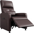 Electric Power Recliner Chair, Tall Back PU Leather Sofa, Ergonomic Padded Seat, Lumbar Support, 2 Side Pockets, USB, 370 lbs—Recliner for Living Room
