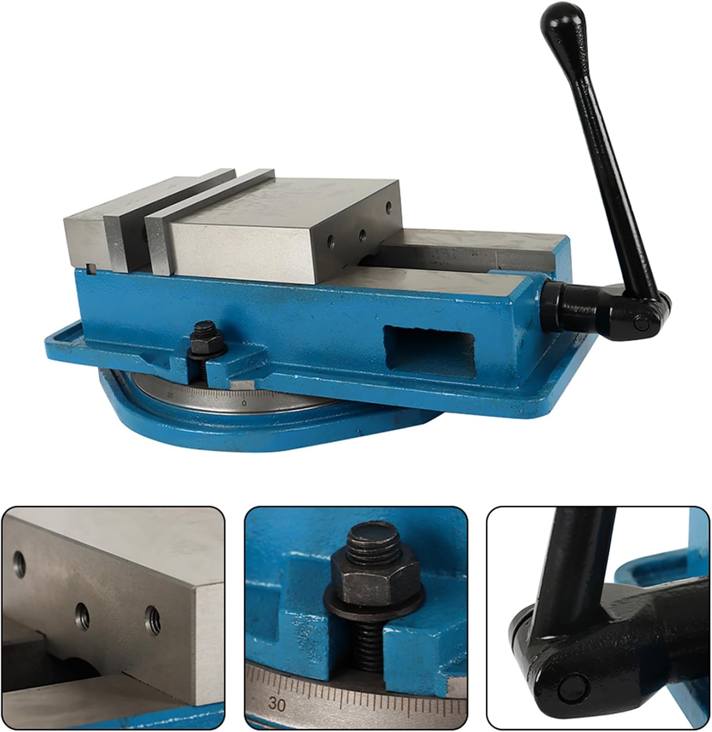waltyotur 6 Inch Precision Mill Bench Vise W/Swivel Base for Milling Shaping and Drilling Machines