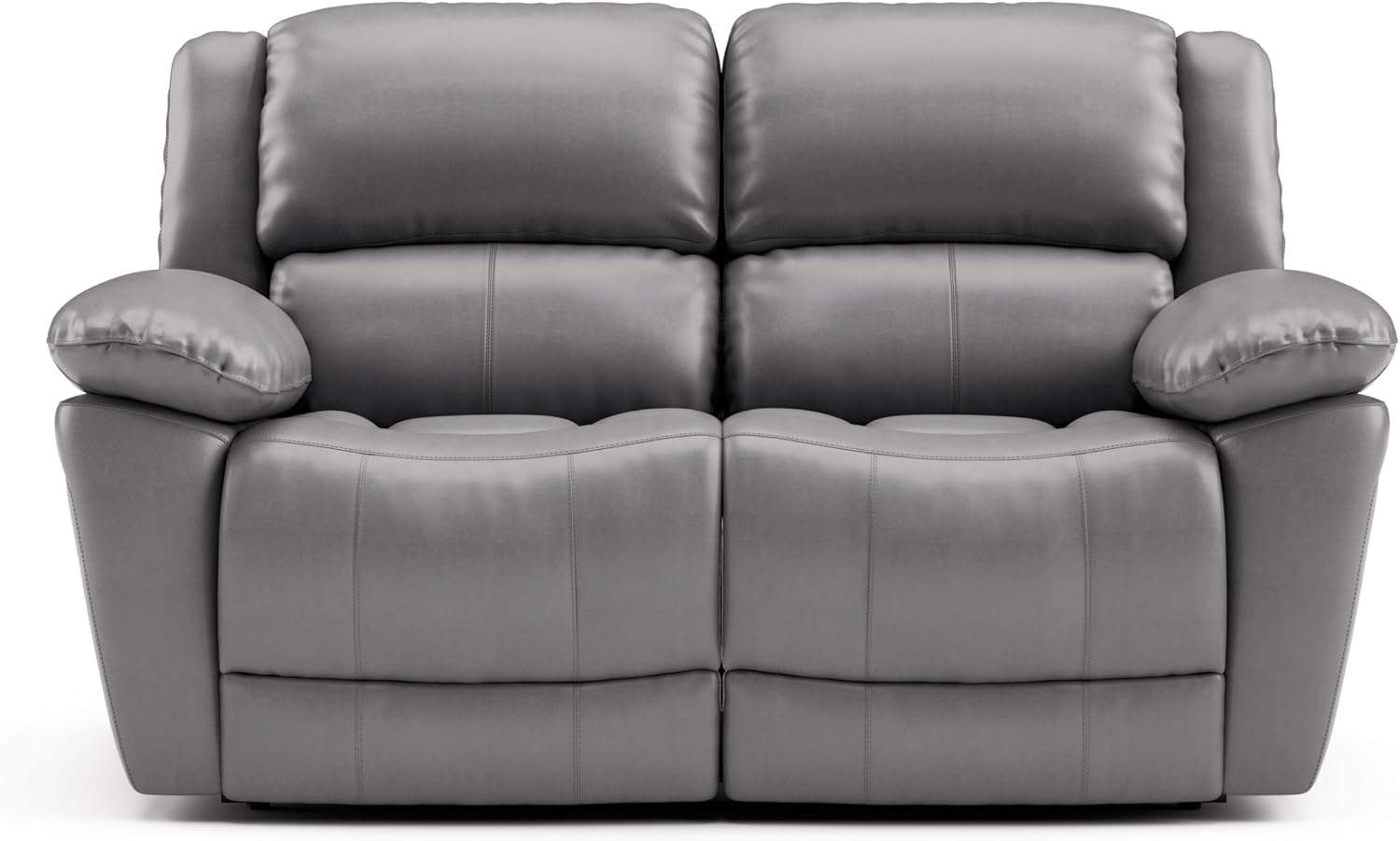 Furniture of America Sorin Modern Leather Recliner Loveseat with Pillow Armrests and High Density Foam, Reclining Sofa, Comfortable Couch for Living Room, Office, FSC Certified, Dark Gray
