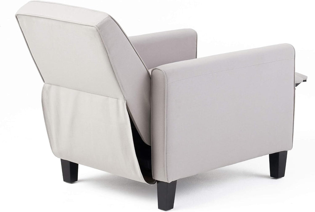Christopher Knight Home Emmie Fabric Recliner (Set of 2), Light Gray, Dark Brown