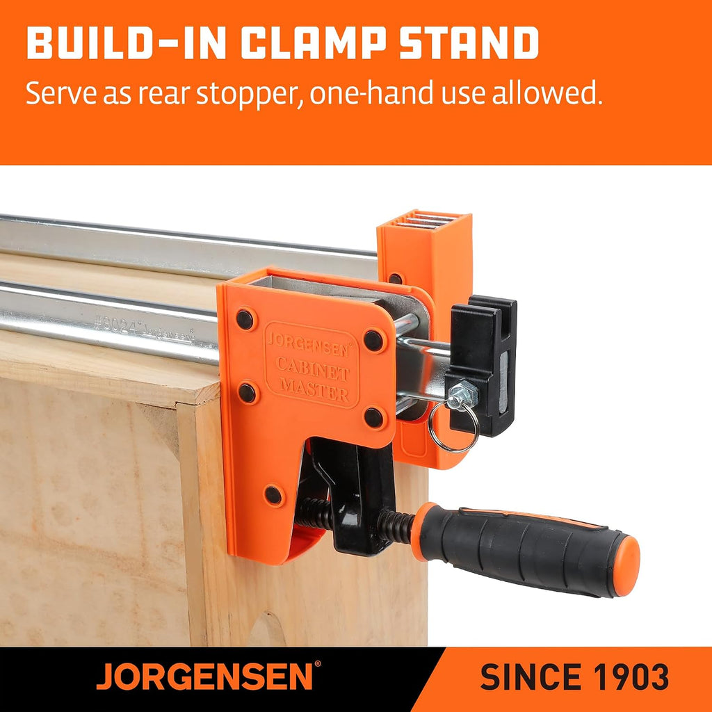 JORGENSEN 48-inch Bar Clamps, 90°Cabinet Master Parallel Jaw Bar Clamp Set, 2-pack