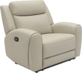 Furniture of America Larson Modern Leather Recliner Chair with Contour Armrests and High Density Foam, Reclining Couch for Living Room, Office, Home Theater, Playroom, Beige